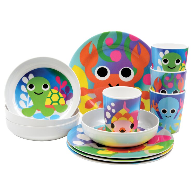 Kids melamine dinner set sale